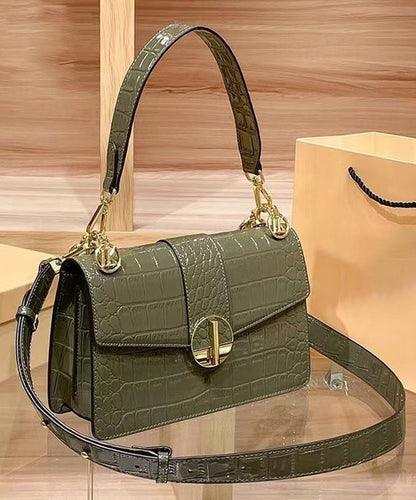 Classy Green Durable Calf Leather Satchel Bag Handbag RB041