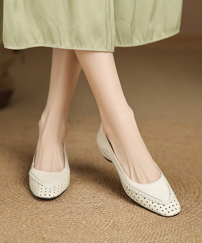 Hollow Sheepskin Flat Feet Shoes Light Classy Blue Out