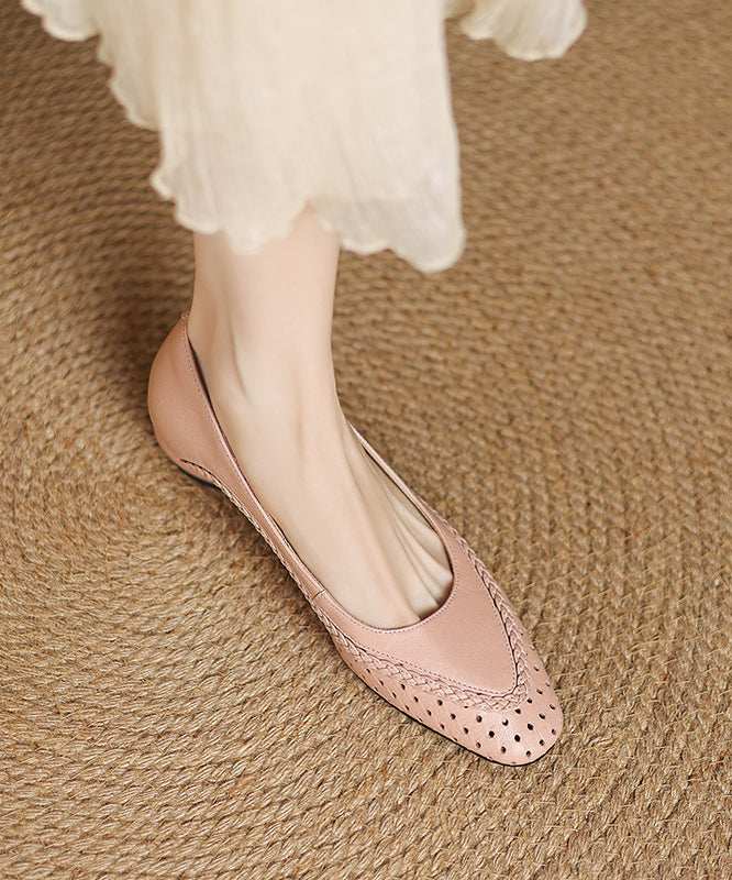 Hollow Sheepskin Flat Feet Shoes Light Classy Blue Out