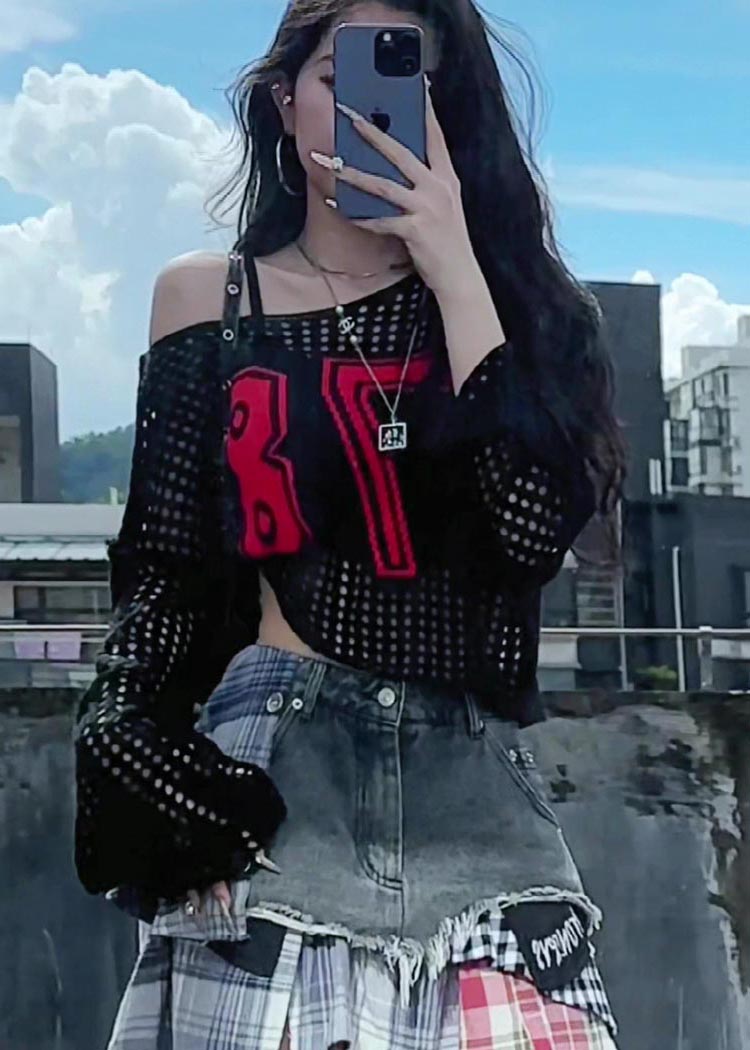 Embroidered Hollow Classy Summer Tops Out Yellow Knit