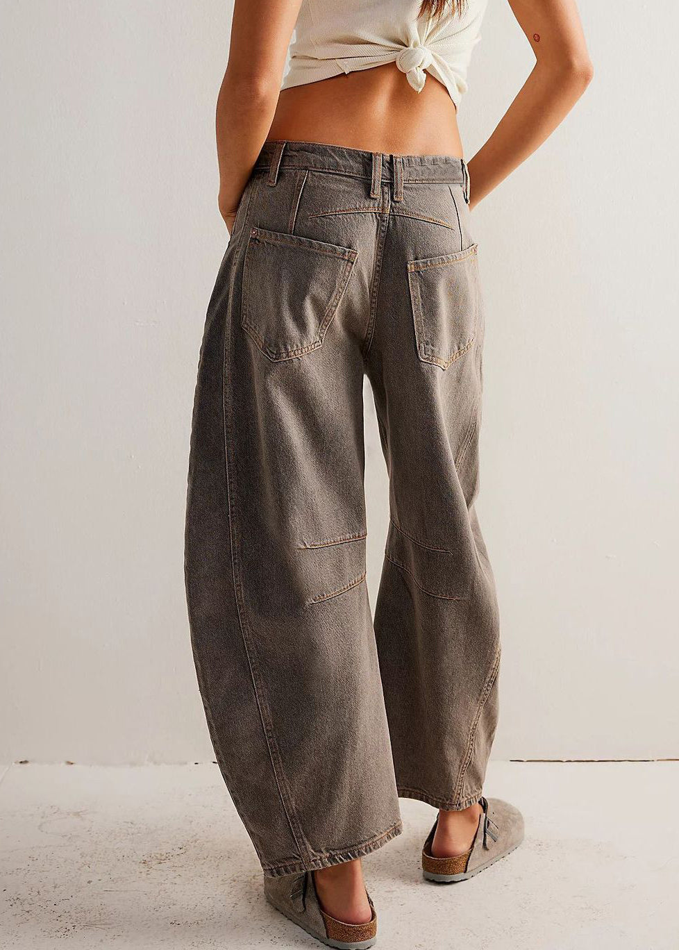 Original Denim Crop Waist Design Summer Pants High Coffee