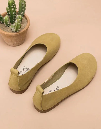 Comfortable Soft Leather Retro Flats for Women 41 Ada Fashion