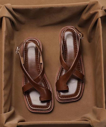 Comfy Flip Flops Chunky Faux Leather Soft Splicing Sandals AP1009