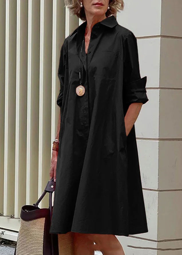 Long Border Simple Loose Peter Women's White Pan Collar Cross