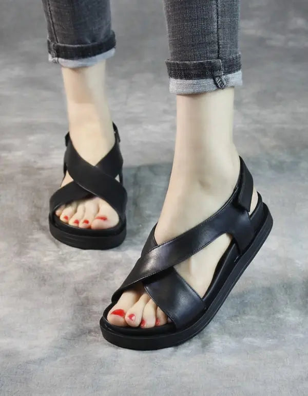 Cross Strap Summer Flat Sandals Slingback Ada Fashion