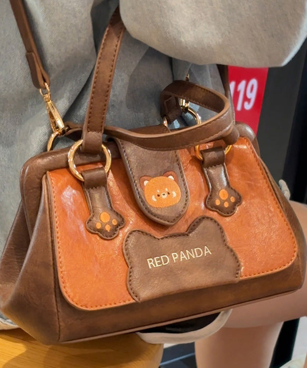 Durable CrossBody Faux Brown Leather Bag Cute