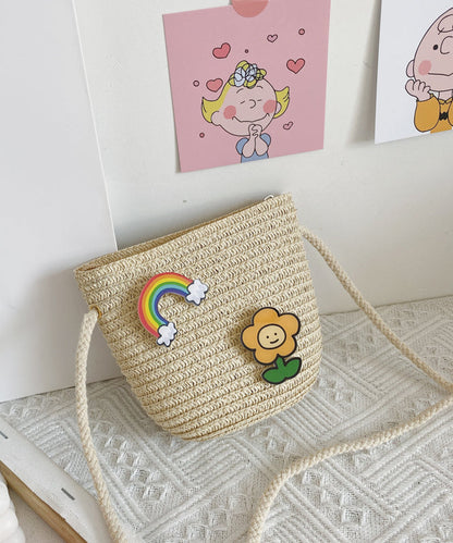 Cute Cartoon Cherry Kids Woven Crossbody Bag IU021