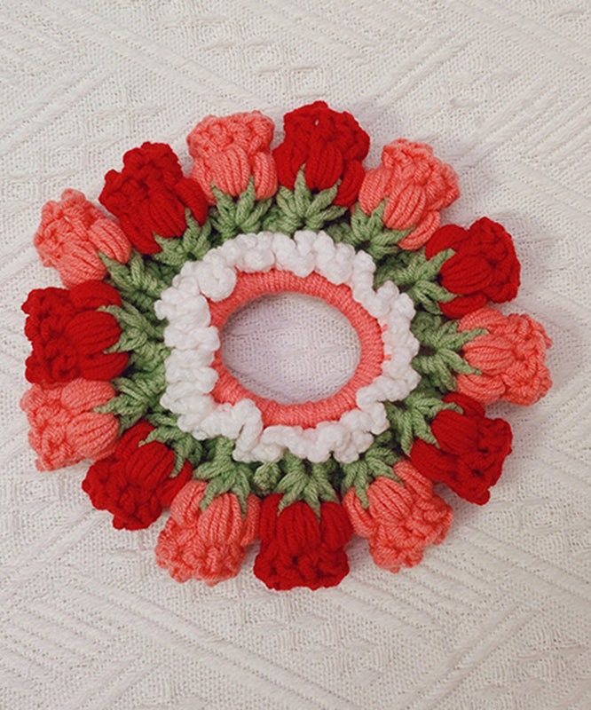 Süßes rosa gestricktes Maiglöckchen-Haarband aus Baumwollfaden YD045