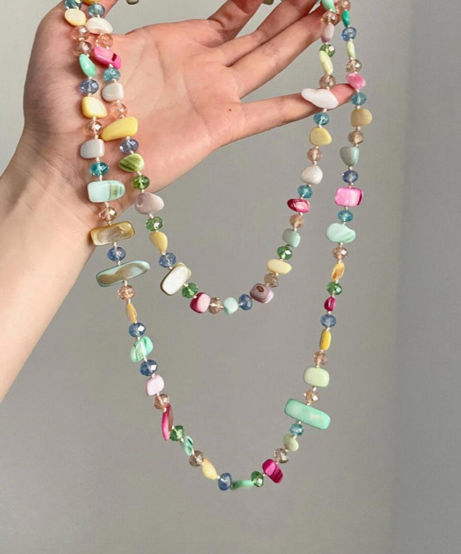 Bead Double-Layer Alloy Rainbow Asymmetrical Gratuated Cute Shell