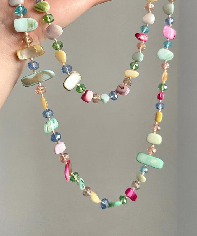Bead Double-Layer Alloy Rainbow Asymmetrical Gratuated Cute Shell