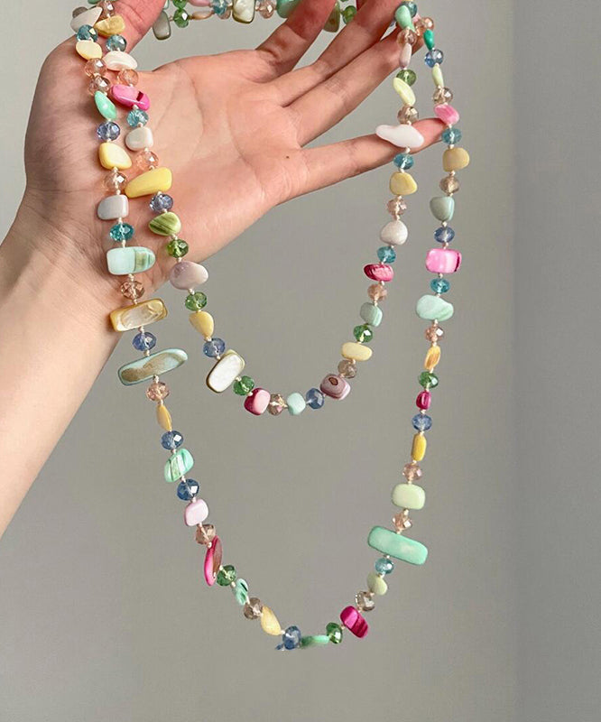 Bead Double-Layer Alloy Rainbow Asymmetrical Gratuated Cute Shell