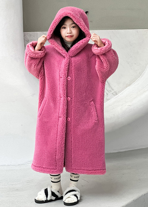 Süße Rosentaschen Kinder Maxi Kapuzenmantel Winter TG015