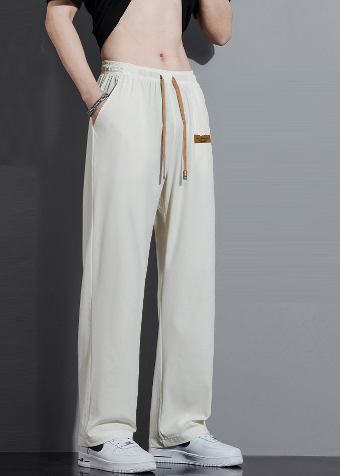 Oversized Cotton Spring Cute Trousers Mens Pants White