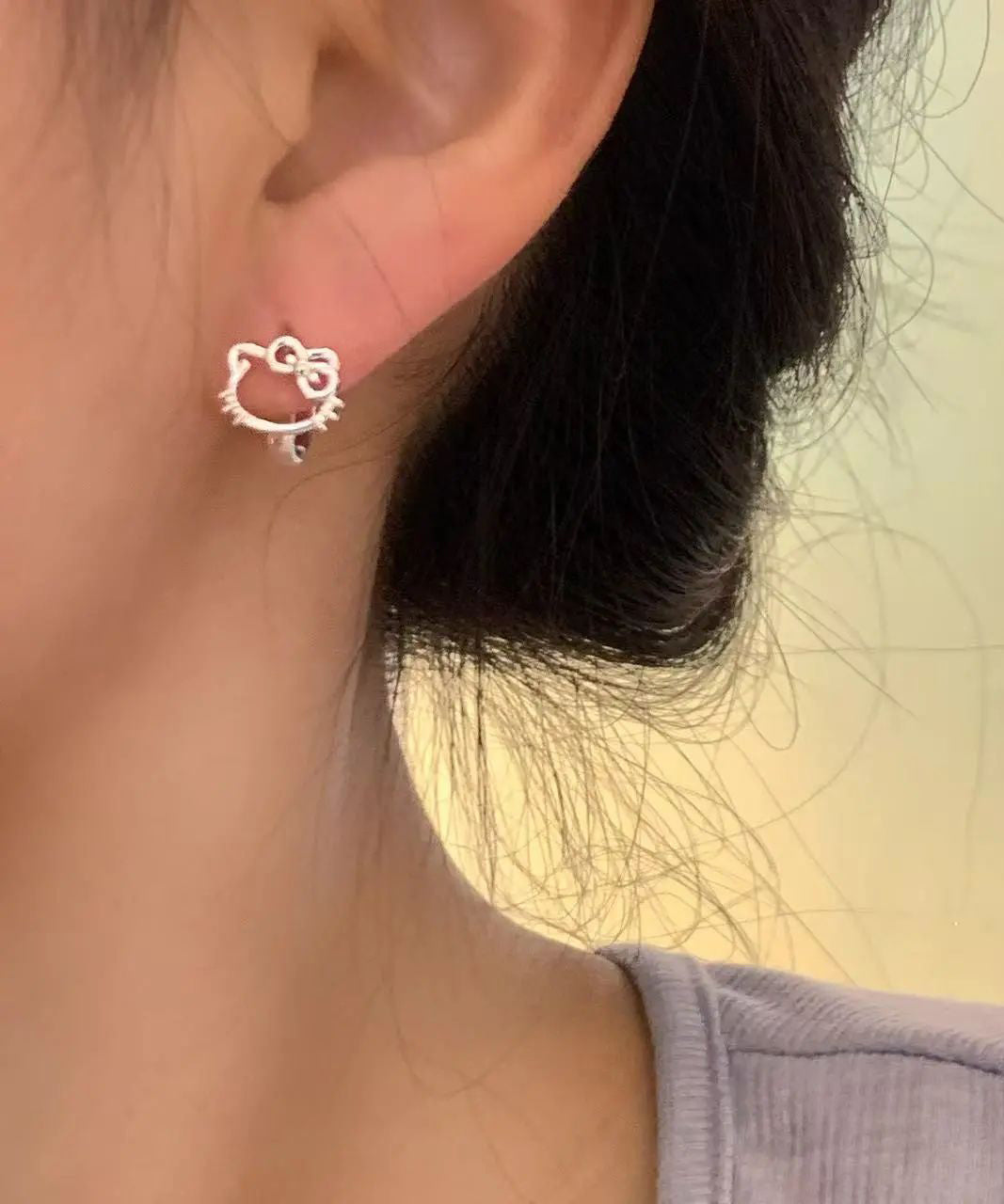 Earrings Cat Zircon DIY Copper Stud KT