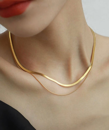 DIY Gold Sterling Silver Bilayer Necklace PO078