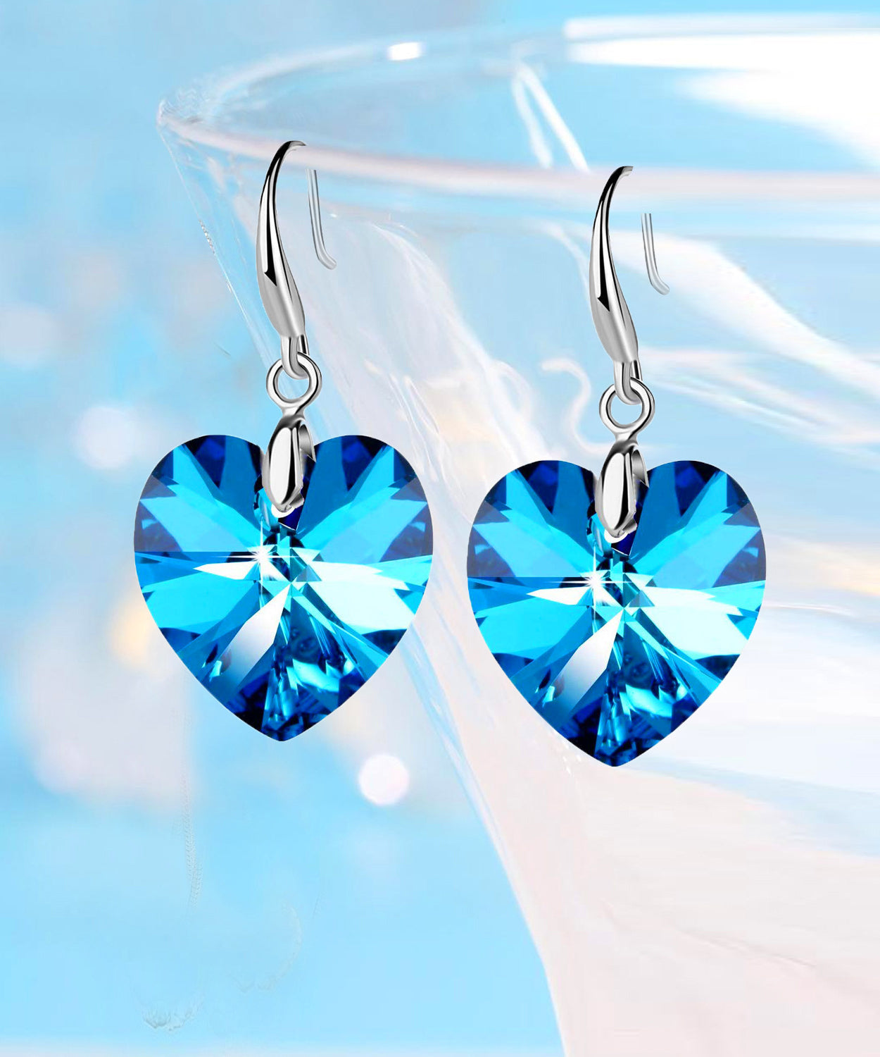 Boucles d'oreilles pendantes en cristal violet Love DIY KX1077