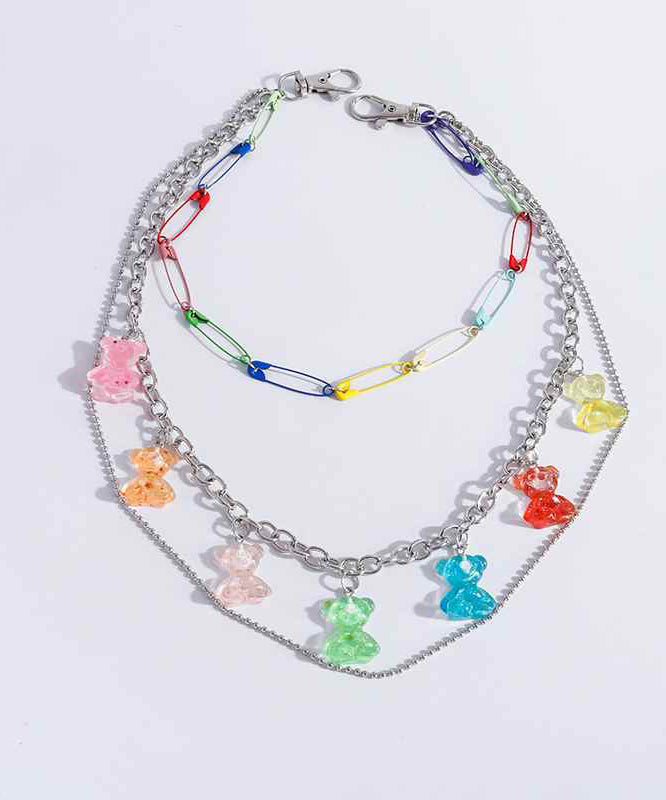 DIY Silk Metal Layered Little Bear Tassel Waist Chain PO065