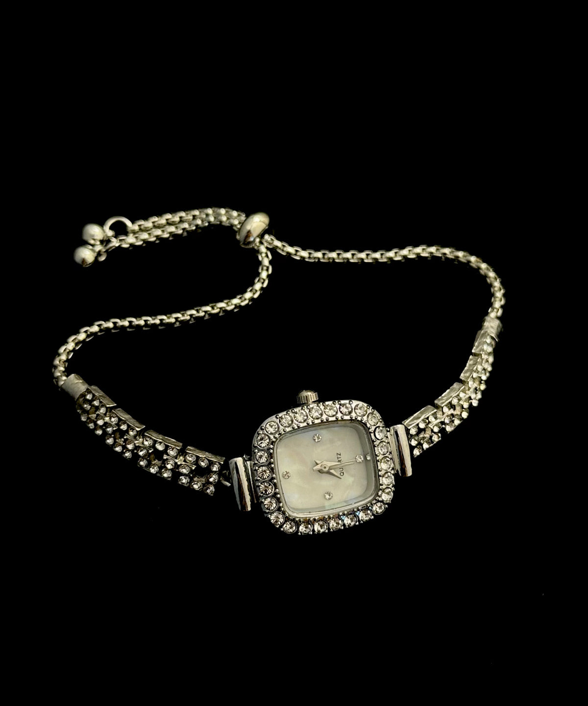 Tassel Zircon Steel White Watches Stainless Square DIY