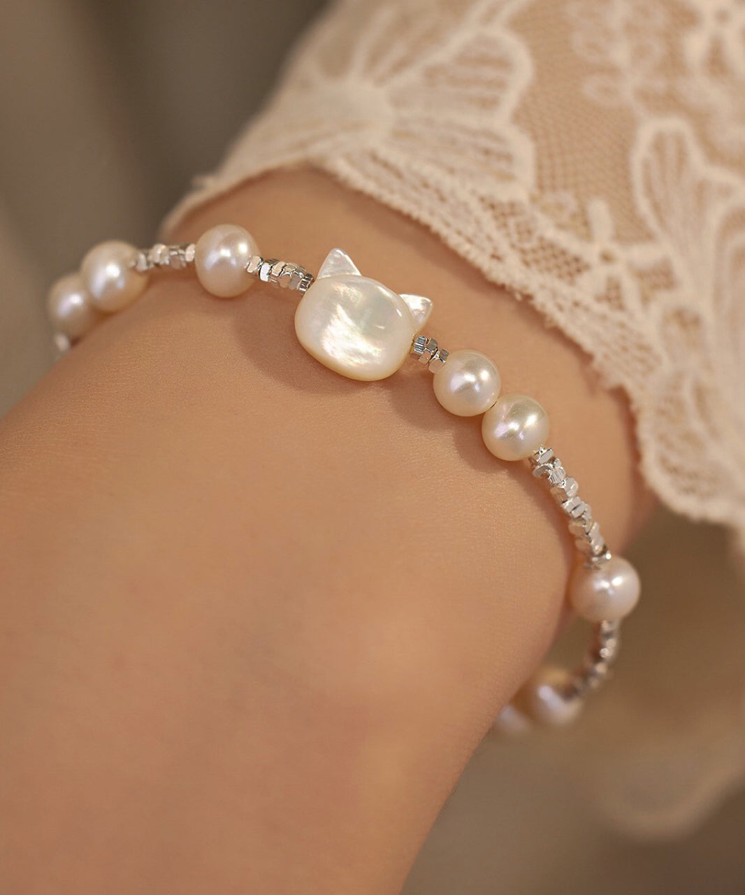 Crushed Pearl Little Sterling DIY Cats Silver White