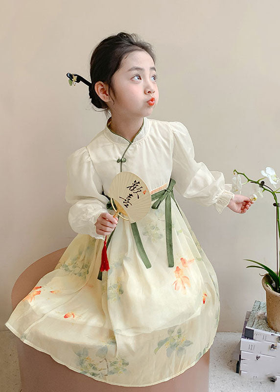 Cravate pour enfants, col montant, patchwork, jaune, longue mousseline de soie, à faire soi-même