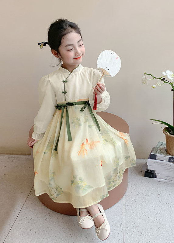 Cravate pour enfants, col montant, patchwork, jaune, longue mousseline de soie, à faire soi-même