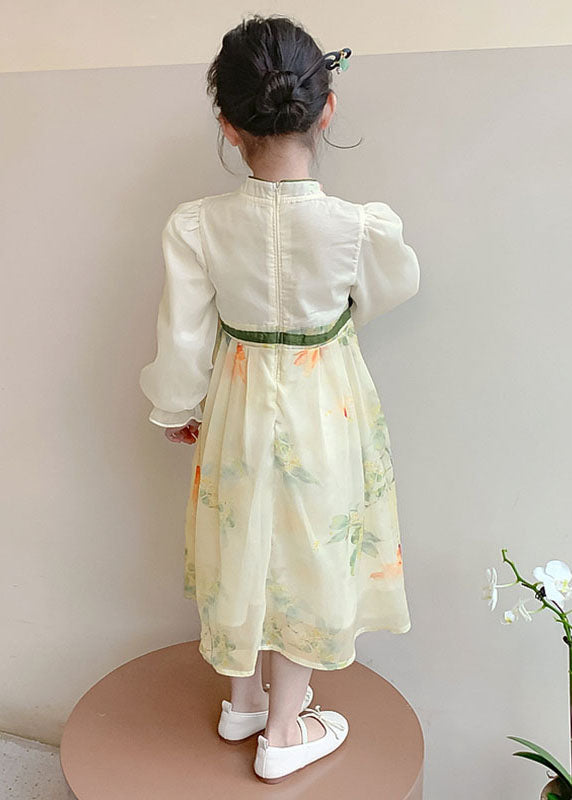 Cravate pour enfants, col montant, patchwork, jaune, longue mousseline de soie, à faire soi-même