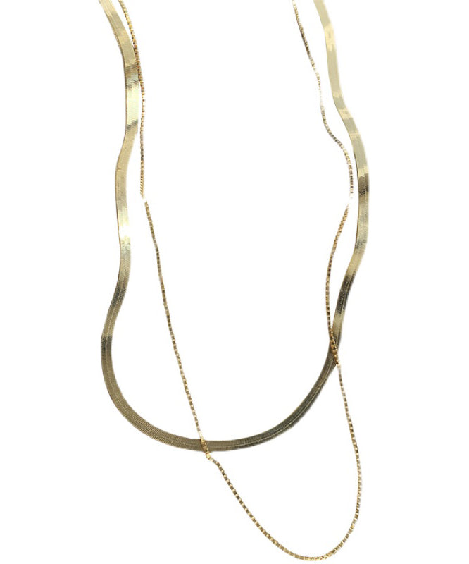 Elegant Gold Sterling Silver Overgild Bilayer Necklace PO009