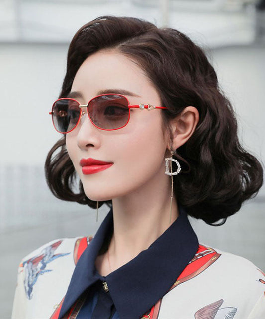 Elegant Red Anti UV Polarized Small Face Sunglasses XS1060
