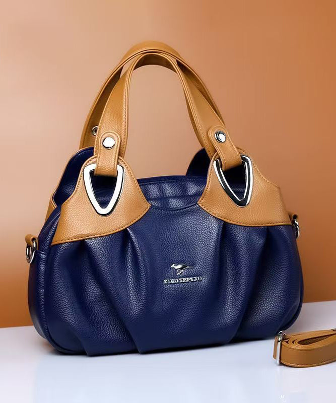 Handbag Leather Versatile Red Elegant Tote Calf Black