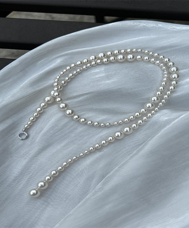 Elegant White Pearl Beading Gratuated Bead Necklace WQ021