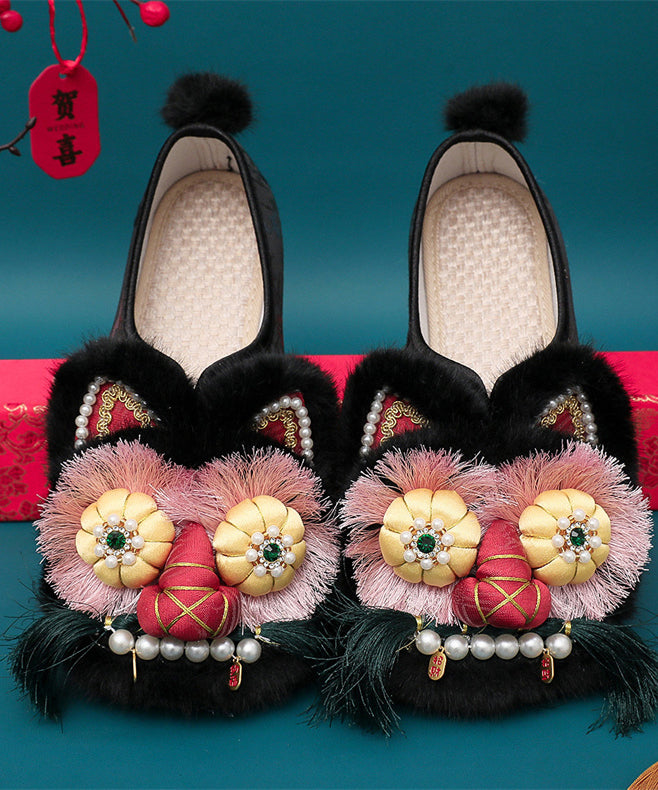 Ethnic Style Splicing Tiger Head Shoes Embroidered Soft Sole TQ038