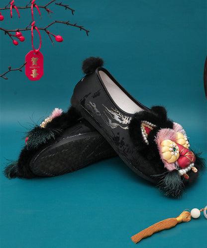 Ethnic Style Splicing Tiger Head Shoes Embroidered Soft Sole TQ038