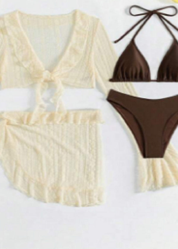 Europäische und amerikanische Lace Up Sexy Bademode Set Langarm VC033