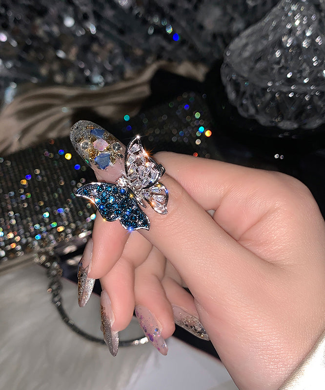 Ringe Blau Legierung Zirkon Mode Schmetterling