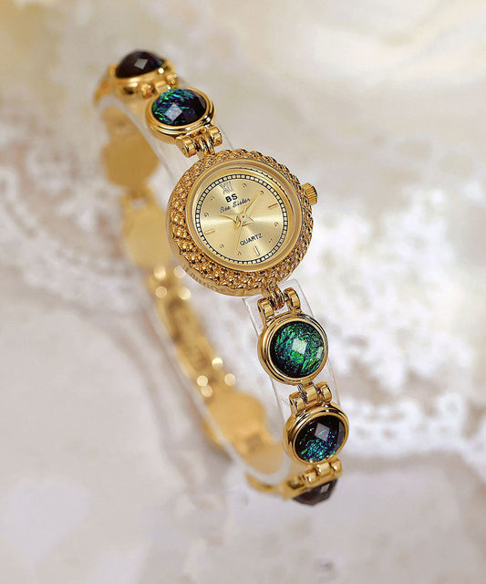 Montres à quartz bleues tendance en cristal métal Hardlex