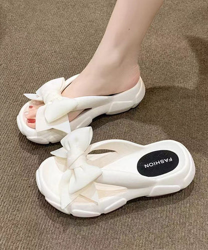 Fashion Bow Splicing Slippers Shoes Rose Peep Toe AA020