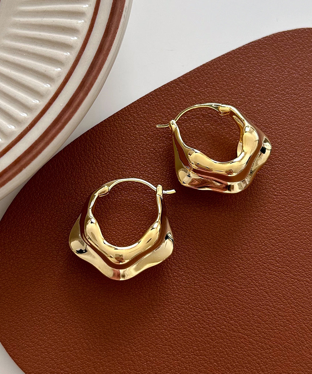 Overgild Gold Earrings Copper Fashion Hoop