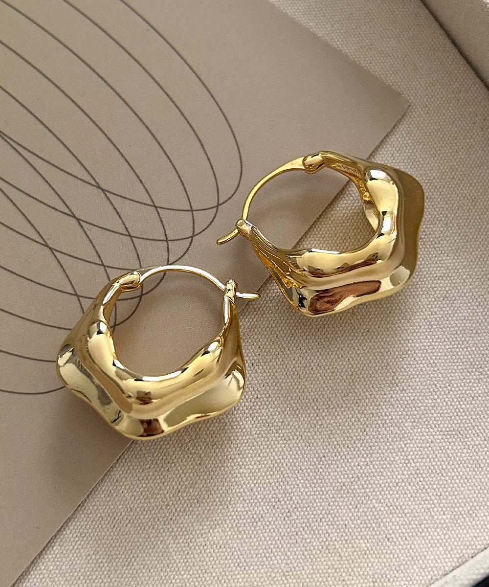 Overgild Gold Earrings Copper Fashion Hoop