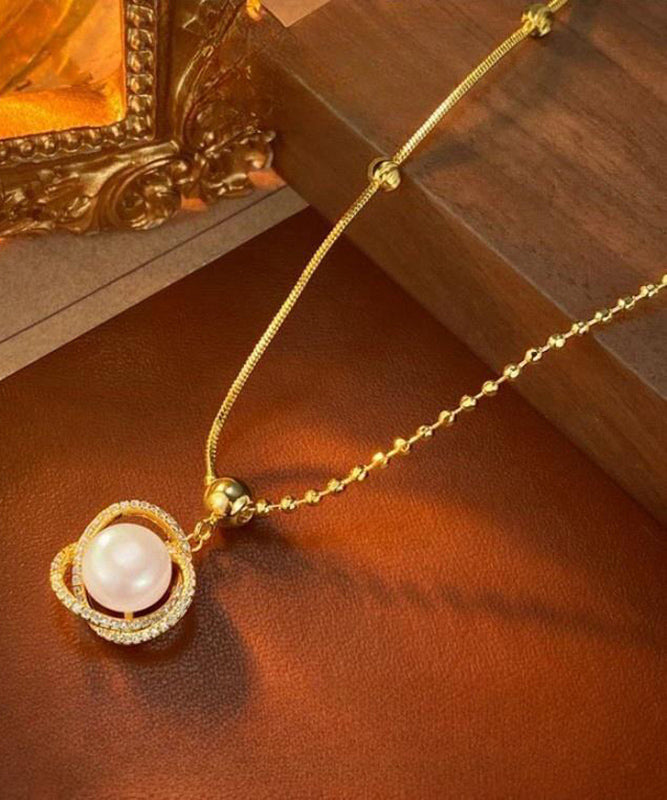Silber Mode Overgilt Zirkon Anhänger Perle Sterling Gold