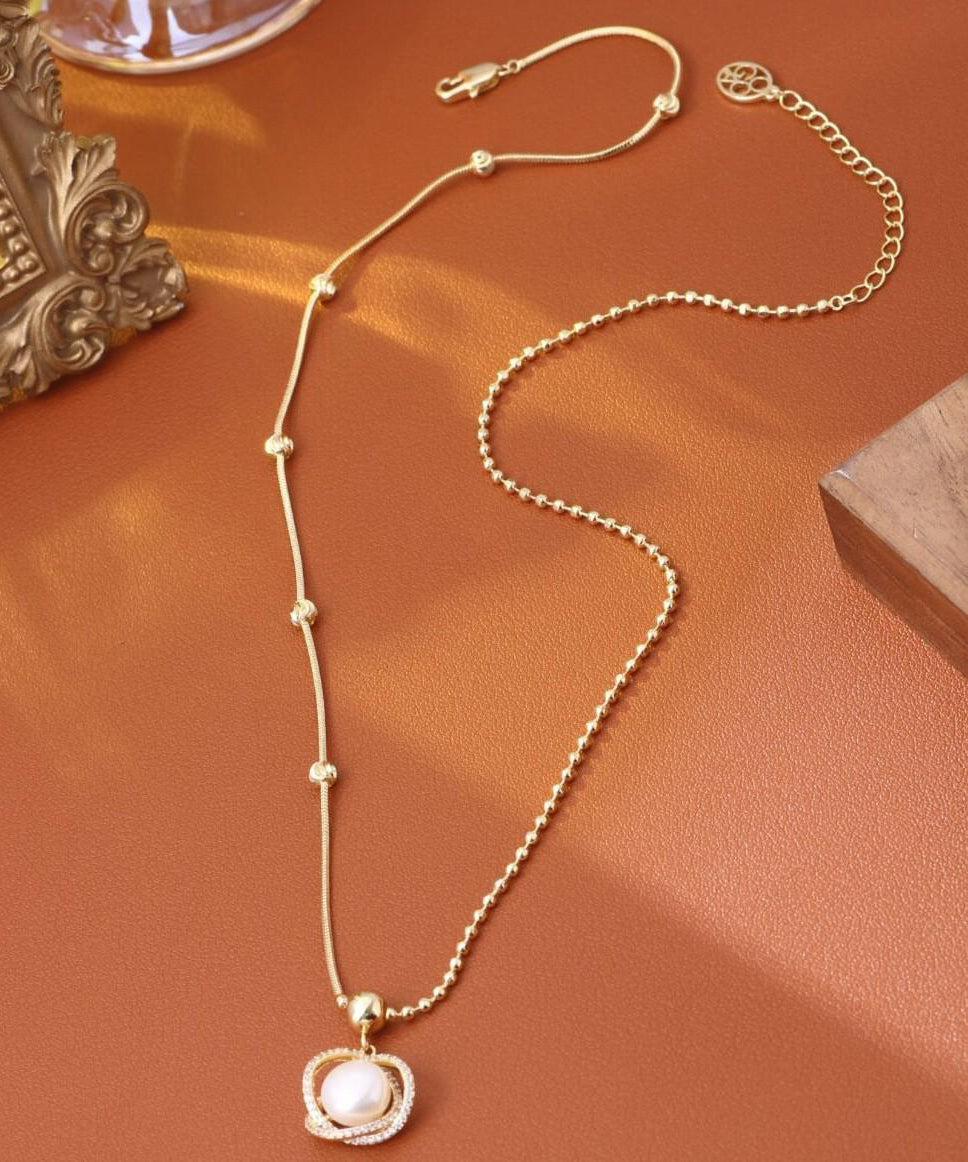 Silber Mode Overgilt Zirkon Anhänger Perle Sterling Gold