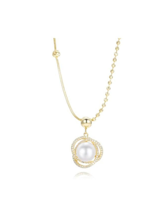 Silber Mode Overgilt Zirkon Anhänger Perle Sterling Gold