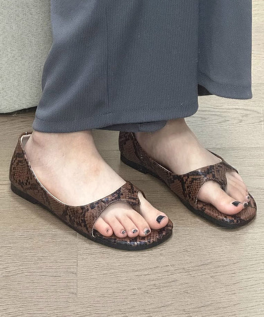 Leopard New Faux Thong Fashion Leather Sandals
