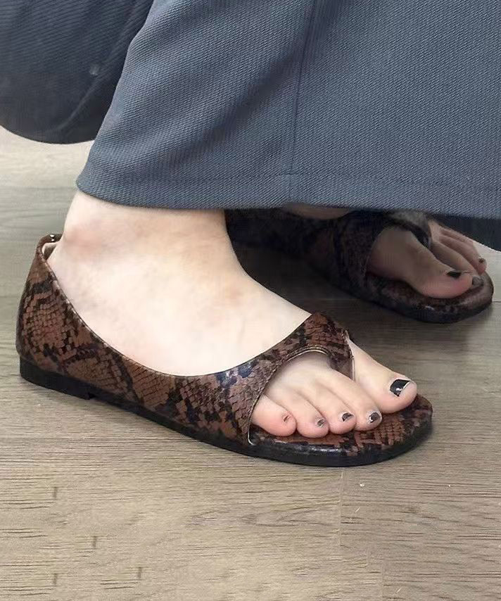 Leopard New Faux Thong Fashion Leather Sandals