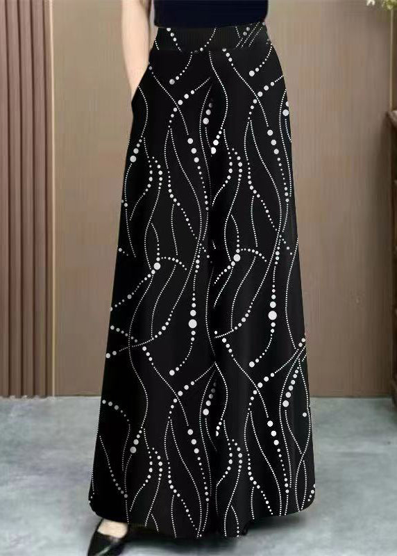 Drapieren Weite Hose Rot Print Seide Eis Taille Mode Bein Hohe