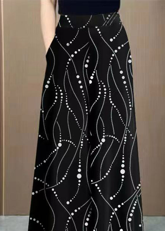 Drapieren Weite Hose Rot Print Seide Eis Taille Mode Bein Hohe