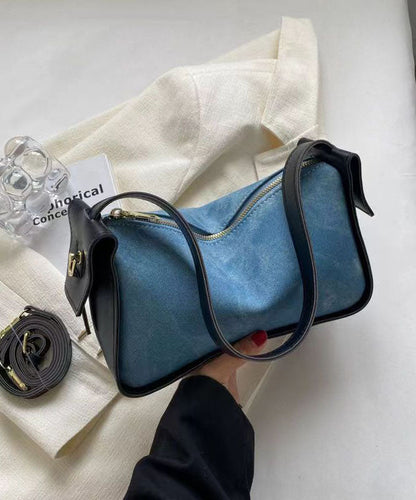 Fashion Versatile Blue Faux Leather Messenger Bag GG089