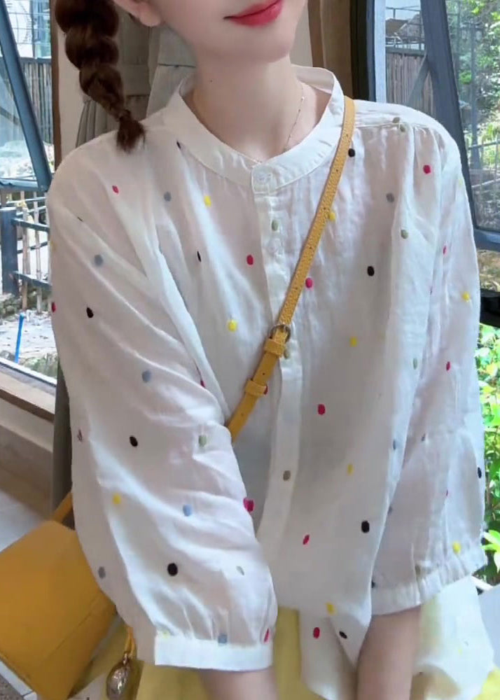 Shirt Sleeve Cotton Fashion Collar Bracelet Stand White Print