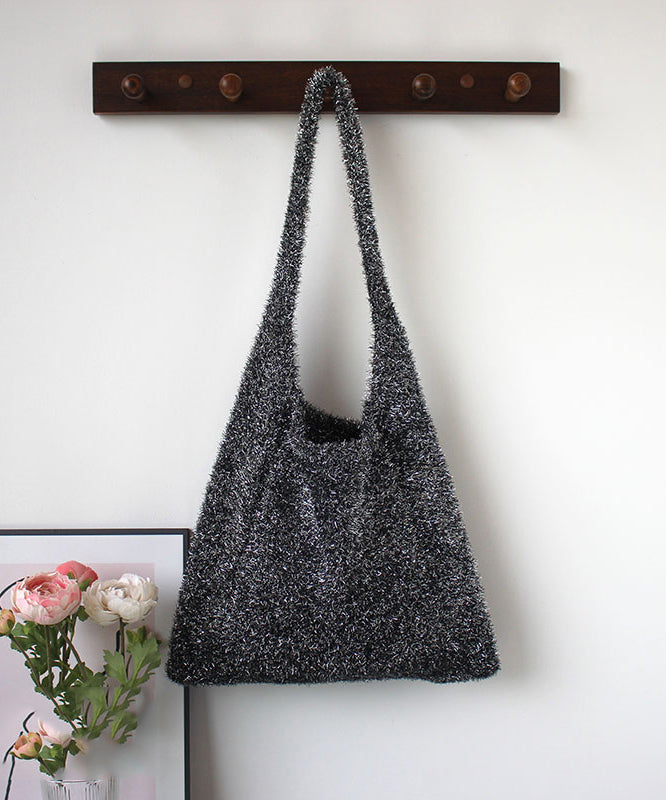 Fashionable Silver Shiny Knitted Shoulder Bag SX1004