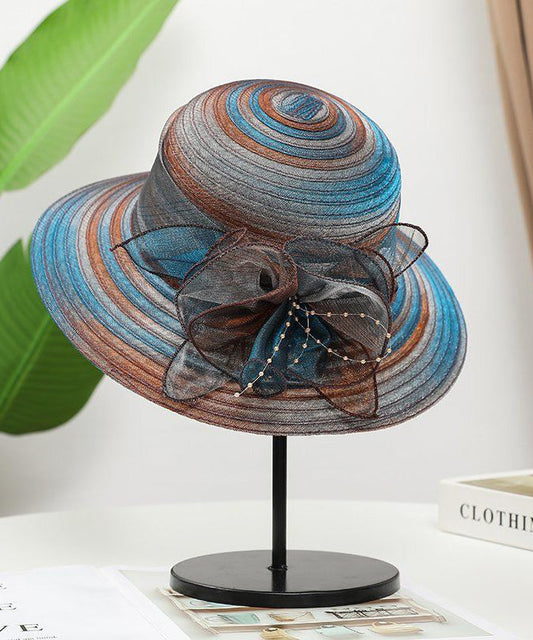 Blue Hat Fine Organza Sun Floppy Floral