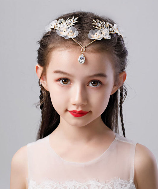 Fine Gold Alloy Inlaid Zircon Crystal Pearl Girl Hairpin IU051